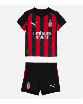Billige Fotballdrakt AC Milan Replika Hjemmedraktsett Barn 2025-26 Kortermet (med bukser)